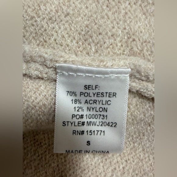 Sunday Edition NWOT Cream &Burgundy Trim Cardigan W/Front Tie Closure Size S - Picture 9 of 10